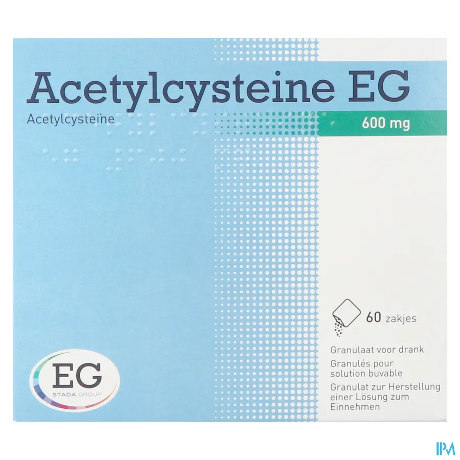 packshot van Acetylcysteïne EG 600 mg 60 Zakjes