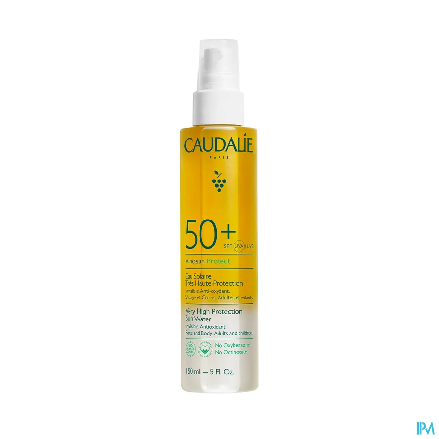 packshot van Caudalie Vinosun Zonnewater Hoge Bescherming SPF 50+ 150 ml