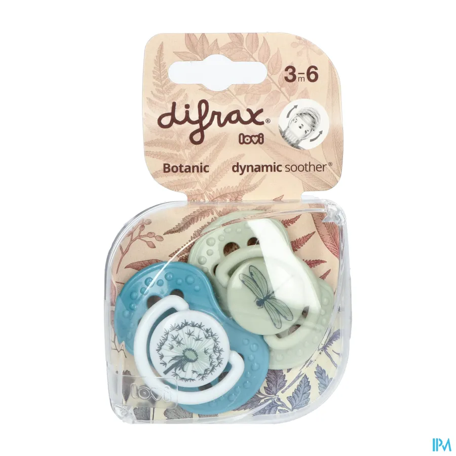 packshot van Difrax Fopspeen Dynamic Botanic 3m+