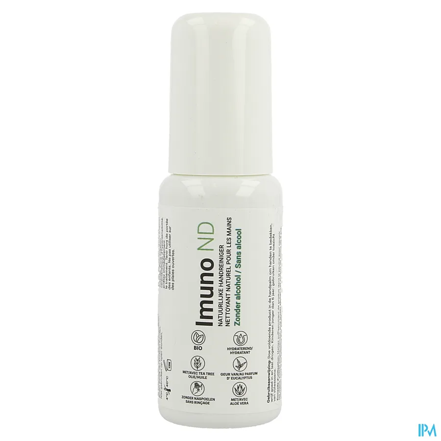 packshot van Imuno ND Natuurlijke Handreiniger Zonder Alcohol Sprayflacon 50 ml