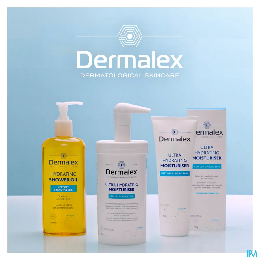 packshot van Dermalex Intensief Hydraterende Crème -voor Behandeling van Droogheid, Jeuk en Irritatie- voor Droge tot Zeer Droge en Atopische Huid Zonder Parfum Pompflacon 500 g