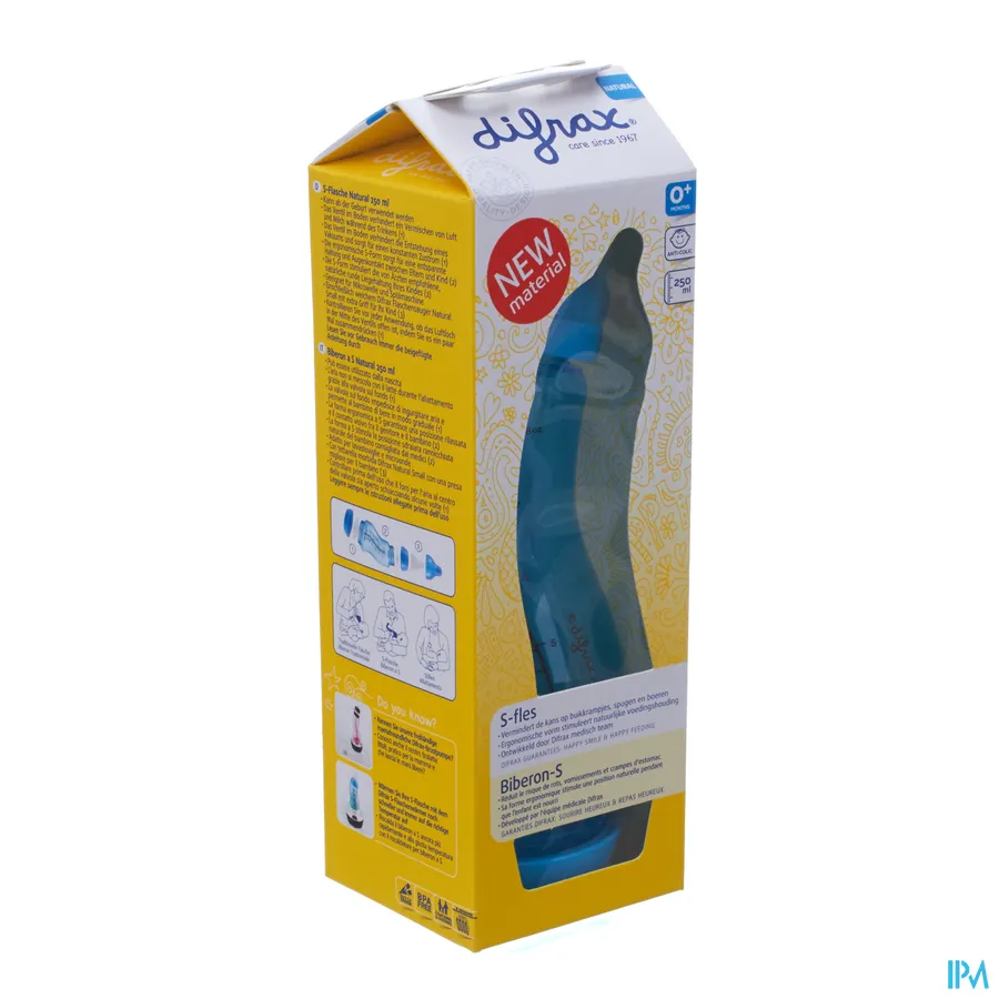 packshot van Difrax S-fles Natural Boy 250 ml