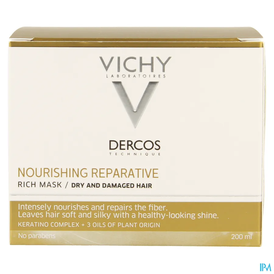 packshot van Vichy Dercos Voedend en Herstellend Masker voor Droog en Beschadigd Haar 200 ml