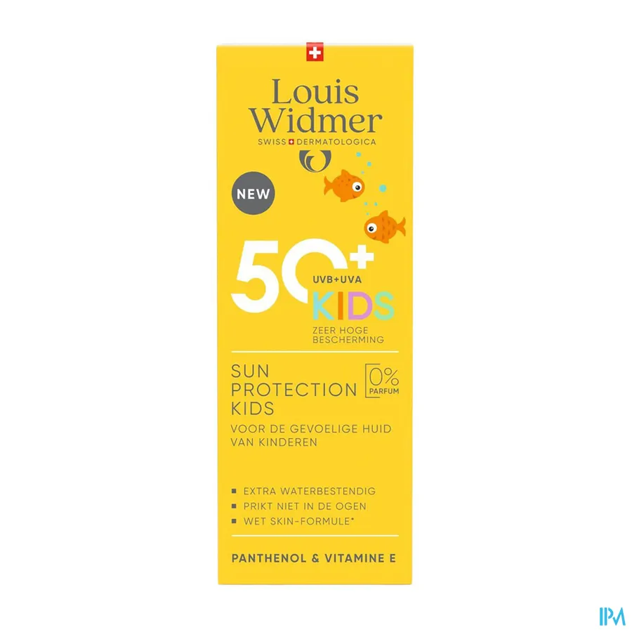 packshot van Widmer Sun Protection Kids 50+ Zonder Parfum 100 ml