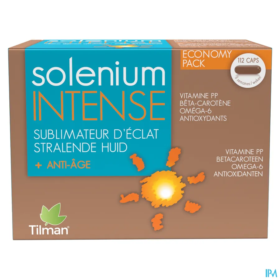 packshot van Solenium Intense voor een Stralende Huid met Anti-Âge-Effect Promo 112 Capsules
