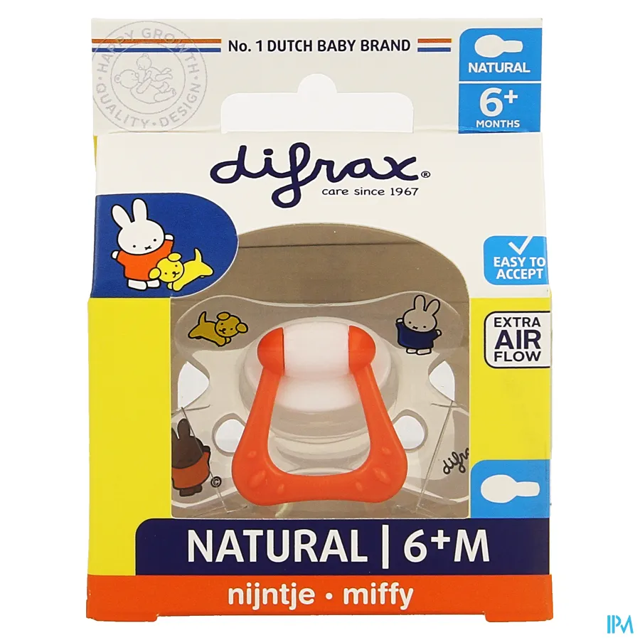 packshot van Difrax Fopspeen Natural 6m+ Nijntje