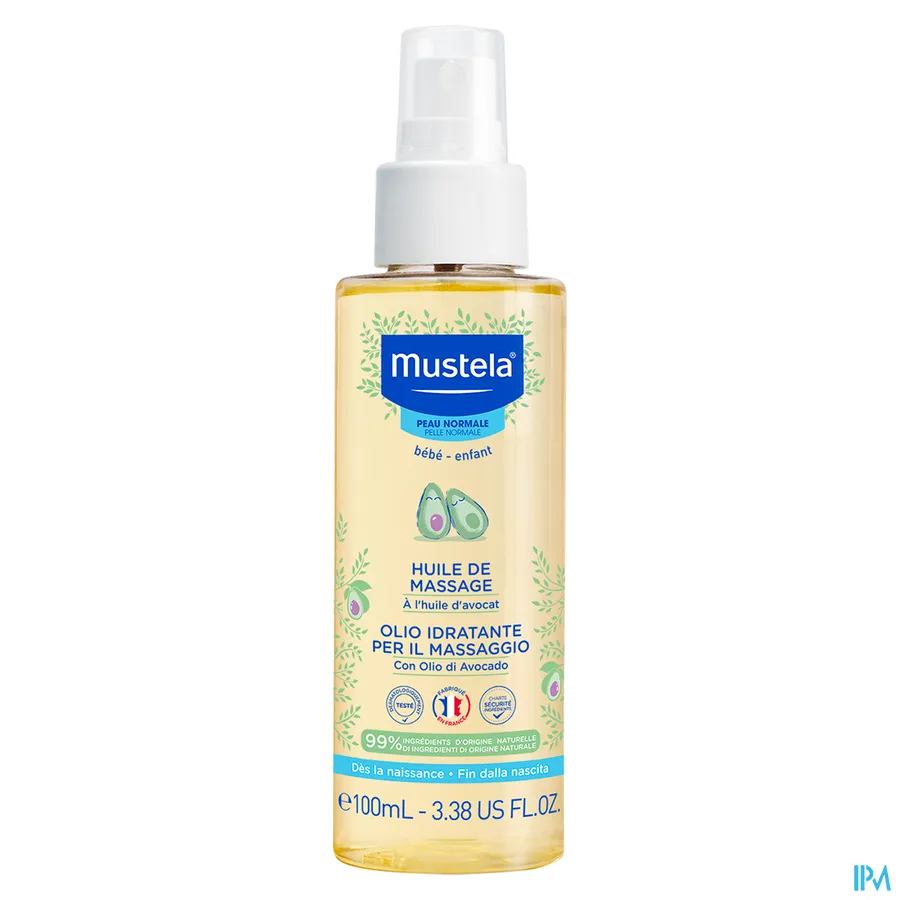 packshot van Mustela Baby en Kind Massage-Olie voor Normale Huid 100 ml