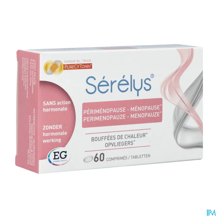 packshot van Sérélys voor Perimenopauze en Menopauze 60 Tabletten