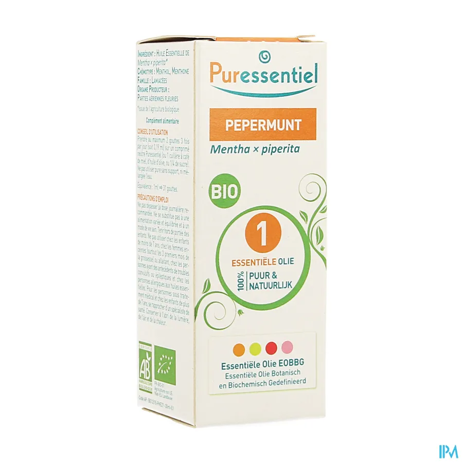 packshot van Puressentiel Essentiële Olie Pepermunt  Bio 30 ml