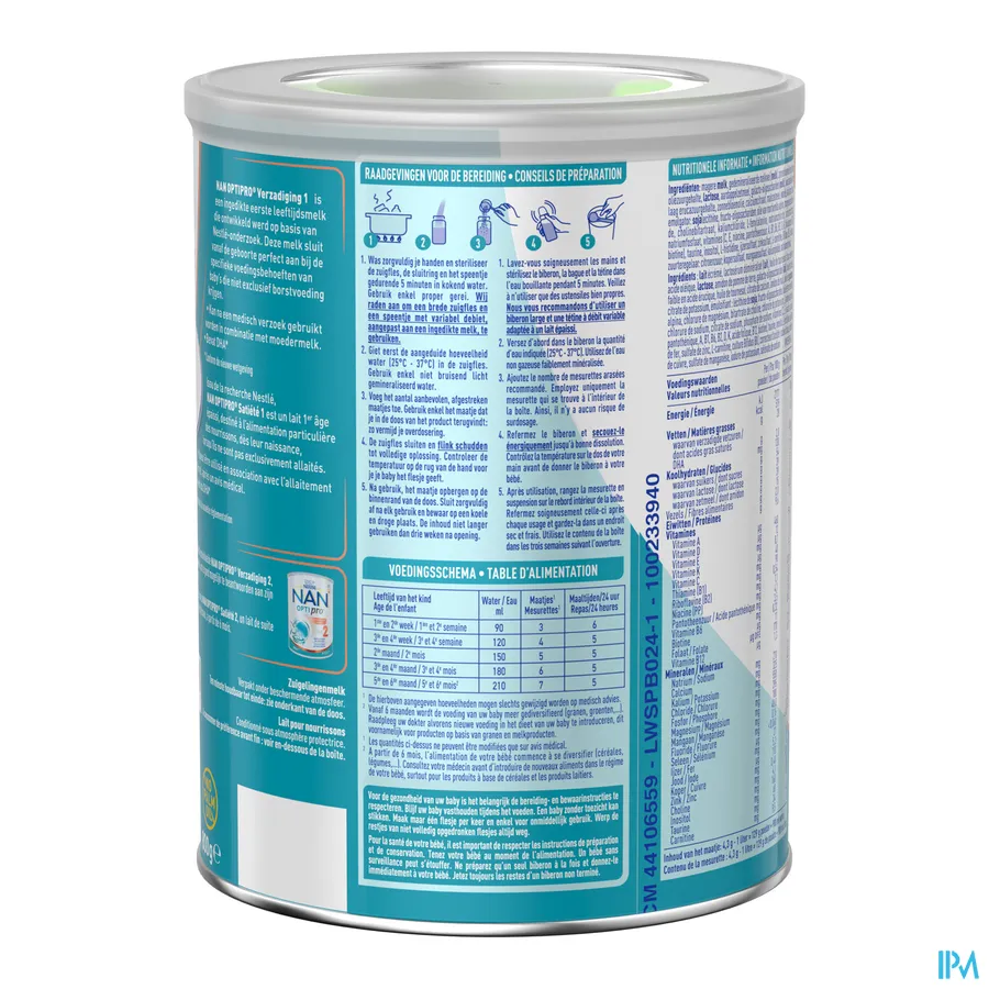 packshot van Nan Verzadiging 1 van 0-6 maanden Pot 800 g