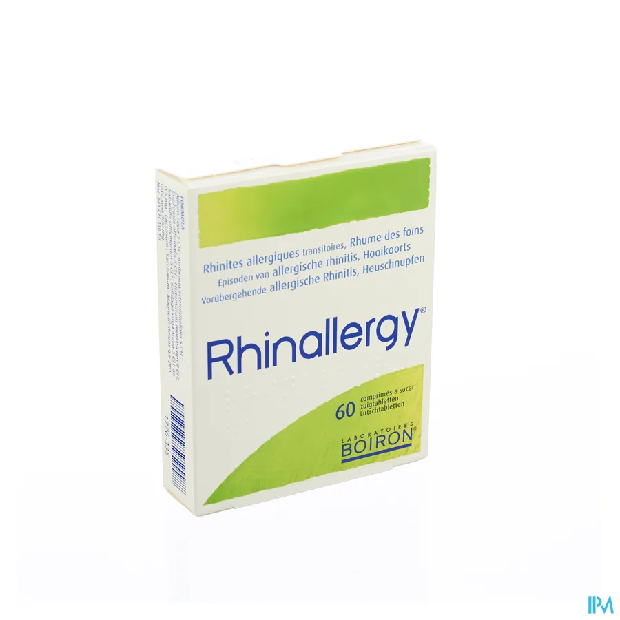 packshot van Rhinallergy bij Episodes van Allergische Rhinitis en Hooikoorts 60 Tabletten