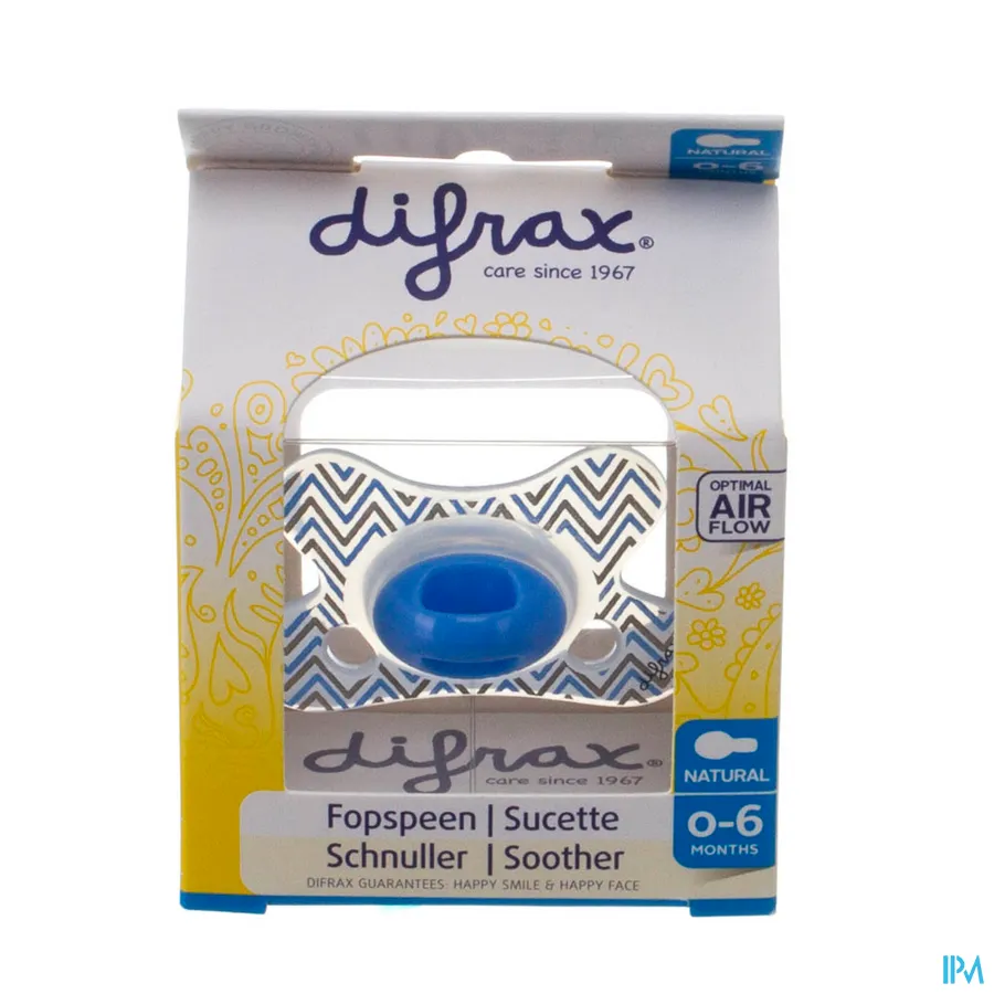 packshot van Difrax Fopspeen Natural 0-6m