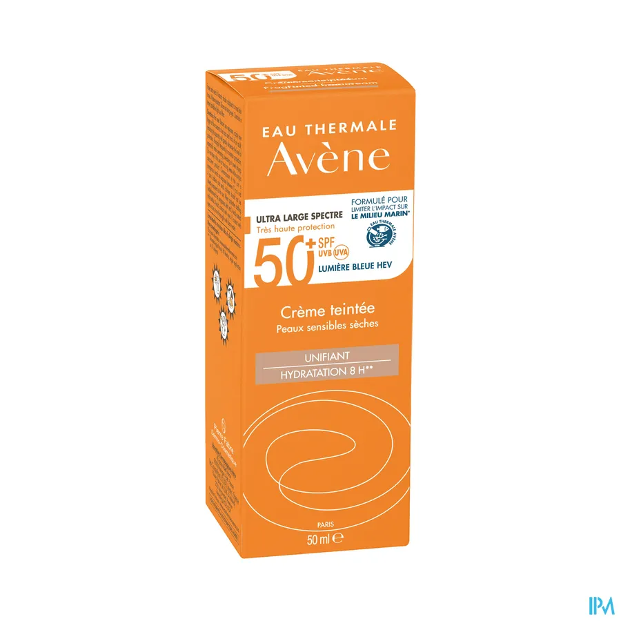 packshot van Avène Getinte Zonnecrème SPF 50+ 50 ml