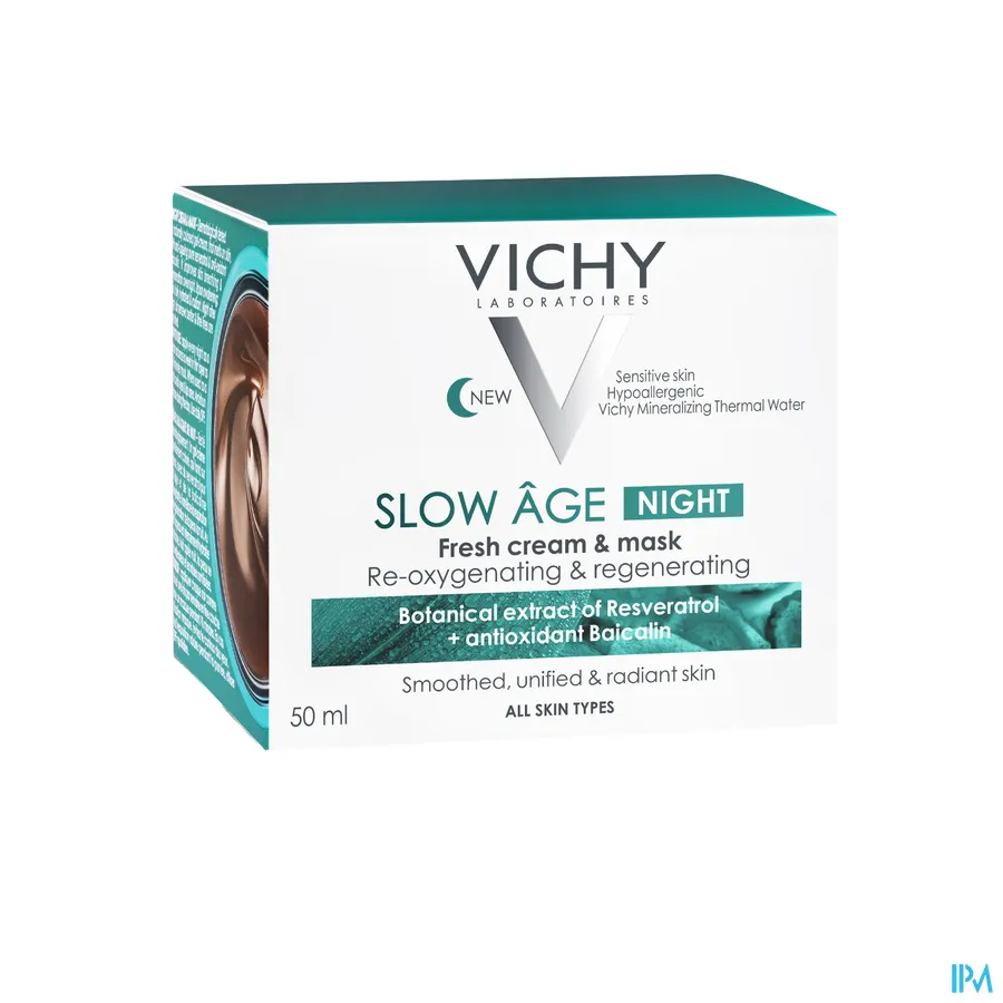 packshot van Vichy Slow Âge Revitaliserende en Gladmakende Nachtcrème-en-Masker voor Alle Huidtypes Pot 50 ml