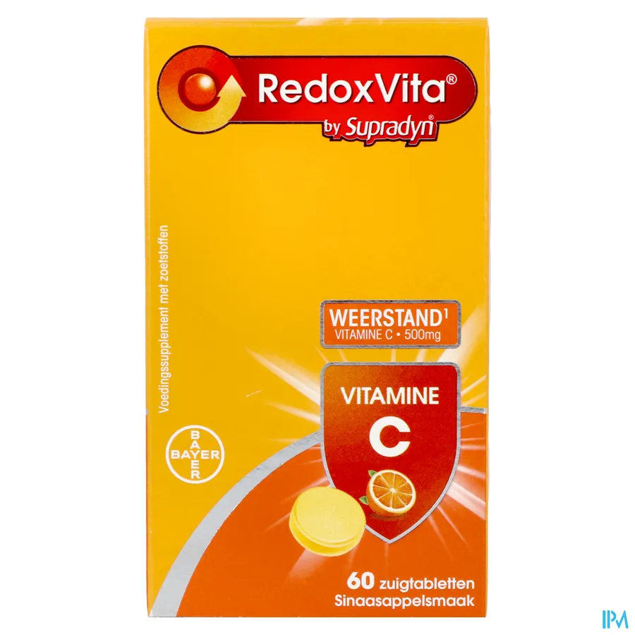 packshot van RedoxVita met 500 mg Vitamine C voor Ondersteuning van Uw Natuurlijke Weerstand 60 Zuigtabletten