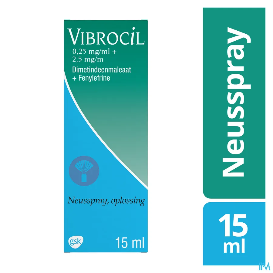 packshot van Vibrocil Neusspray bij Rhinitis 15 ml