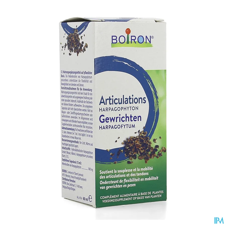 packshot van Boiron Harpagofytum -Gewrichten- Ondersteuning van Flexibiliteit en Mobiliteit van Gewrichten en Pezen 60 ml
