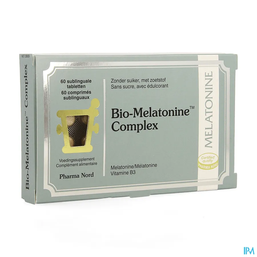 packshot van Bio-Melatonine Complex 60 Sublinguale Tabletten