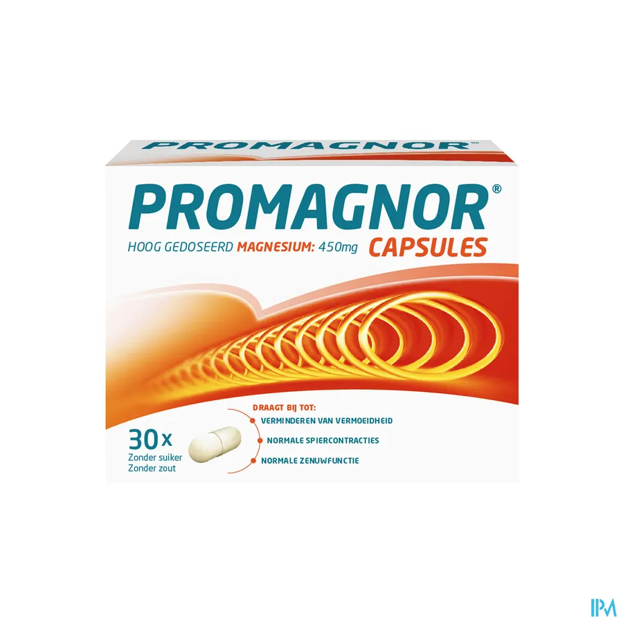 packshot van Promagnor Hoog Gedoseerd Magnesium 450 mg 30 Capsules
