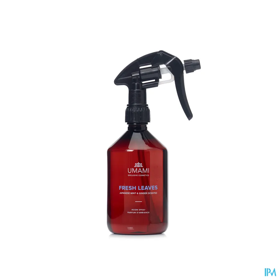 packshot van Umami Fresh Leaves Japanse Munt en Gember Room Spray 500 ml