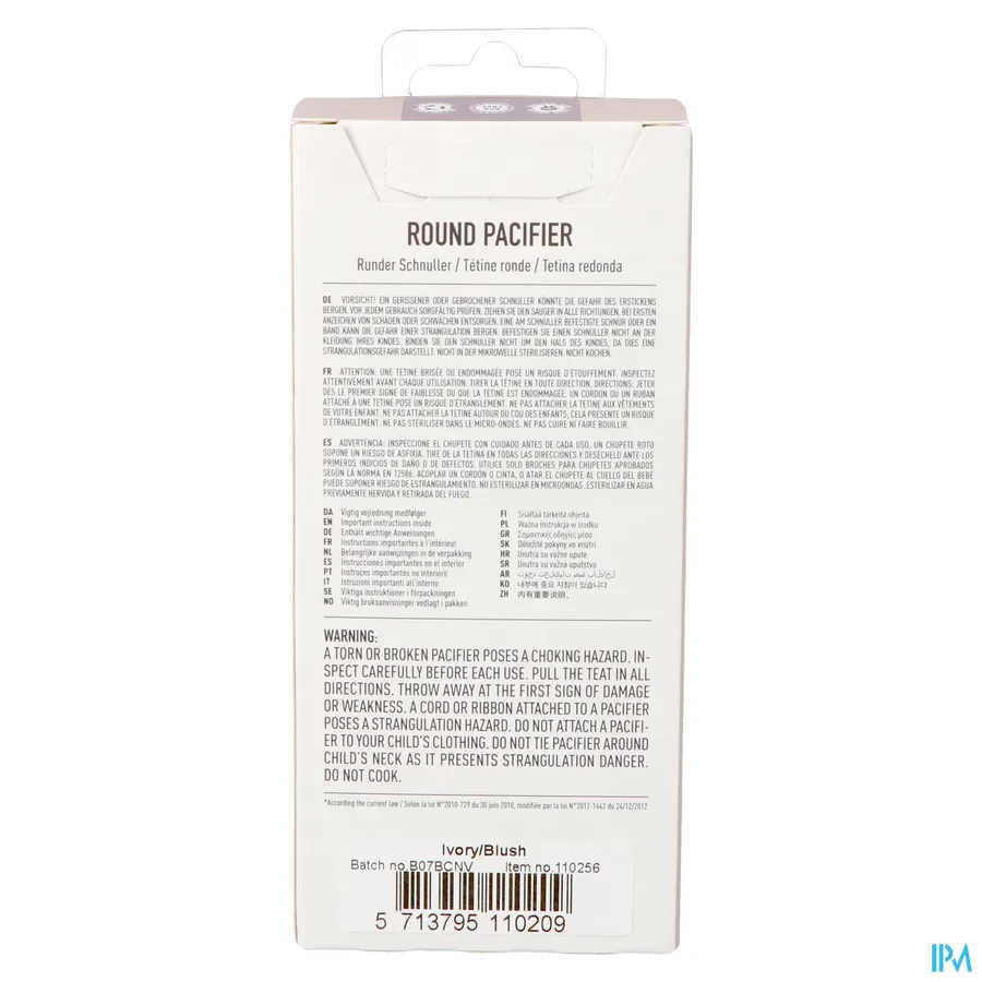 packshot van Bibs 1 Fopspeen Duo Ivory&blush