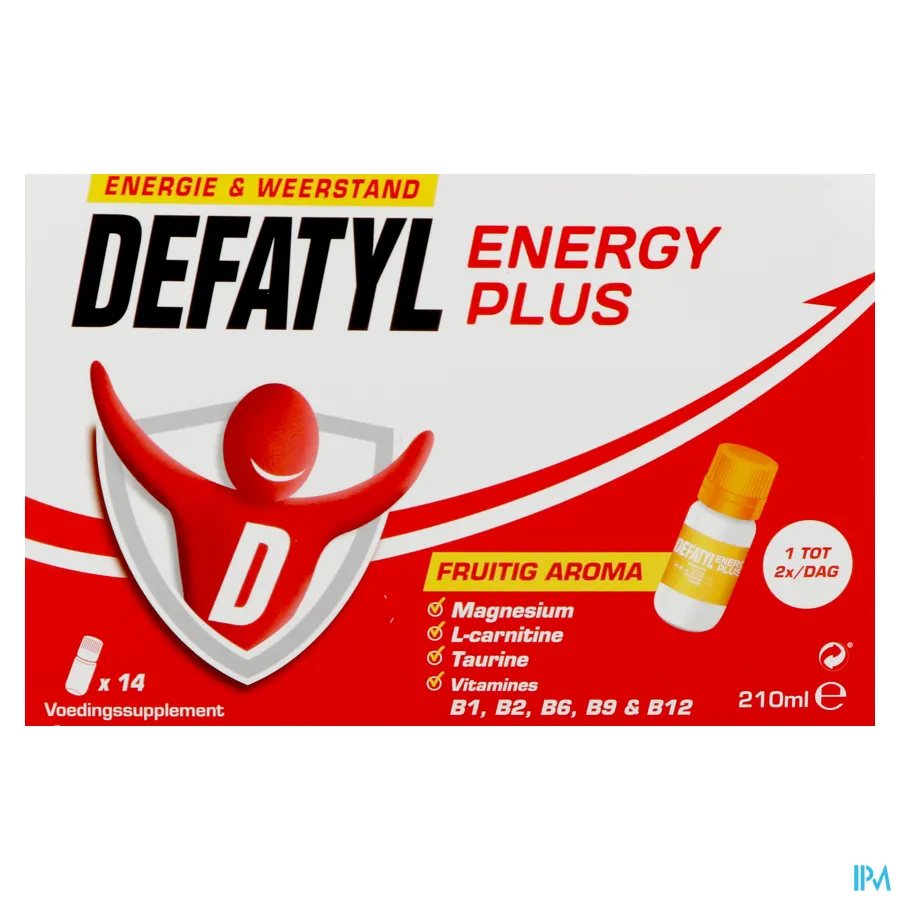 packshot van Defatyl Energy Plus voor Energie en Weerstand Ampulle 14 x 15 ml