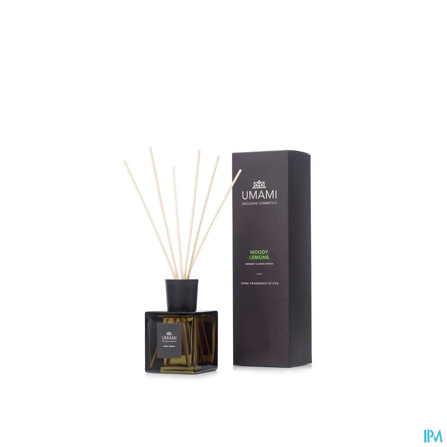 packshot van Umami Woody Lemons Bergamot & Ceder Fragrance Sticks 250 ml
