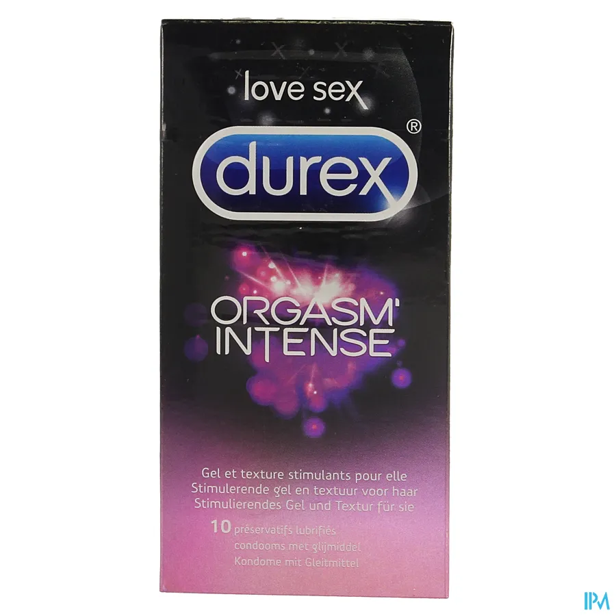 packshot van Durex Orgasm'Intense met Stimulerende Gel en Textuur voor Haar 10 Condooms