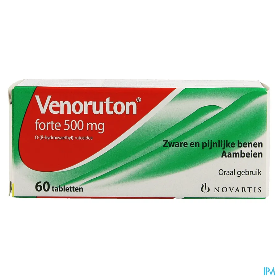 packshot van Venoruton Forte 500 mg 60 Tabletten PI Pharma