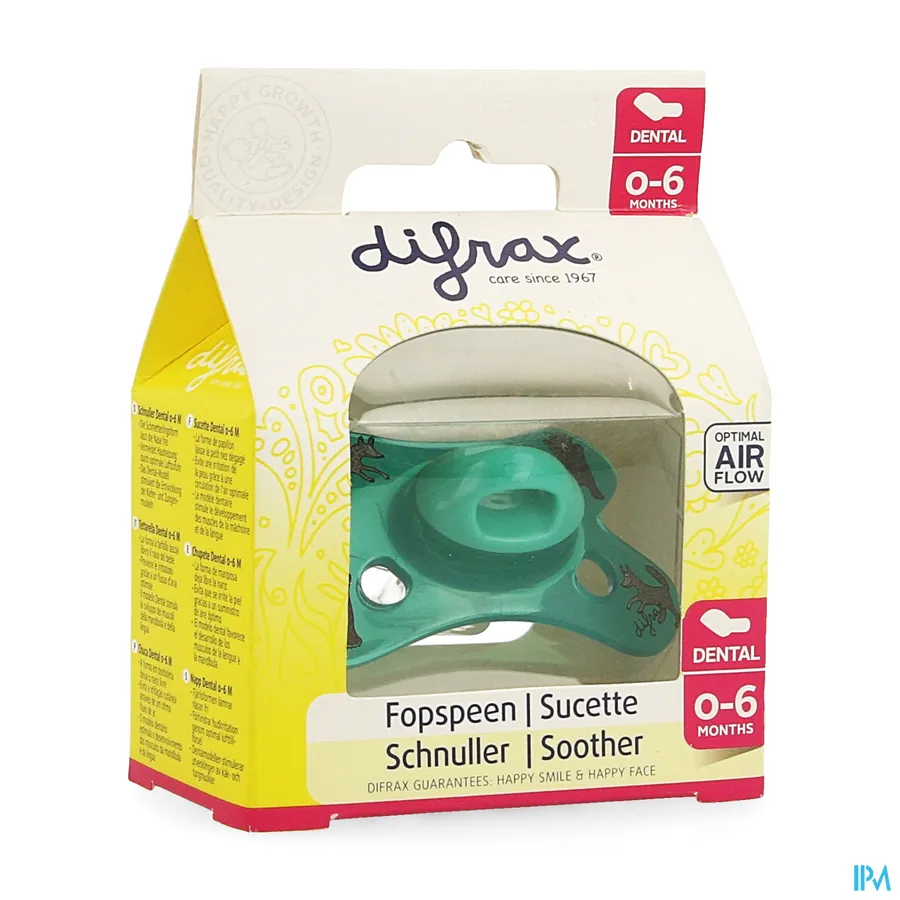 packshot van Difrax Fopspeen Sil Mini-Dental Girl 0-6m