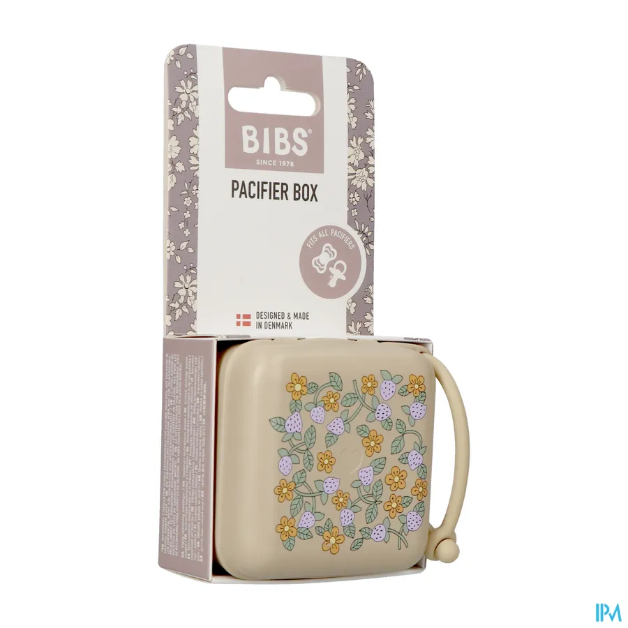 packshot van Bibs Fopspeenbox Duo Liberty Garden Strawberry