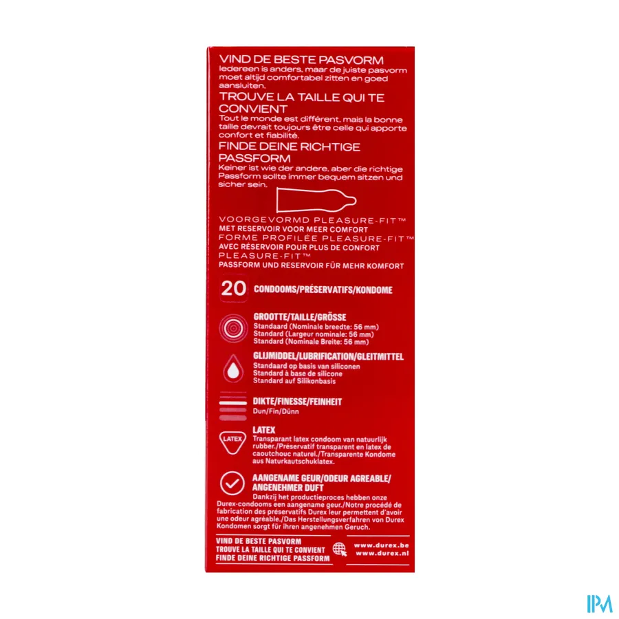 packshot van Durex Thin Feel Condooms 20 stuks