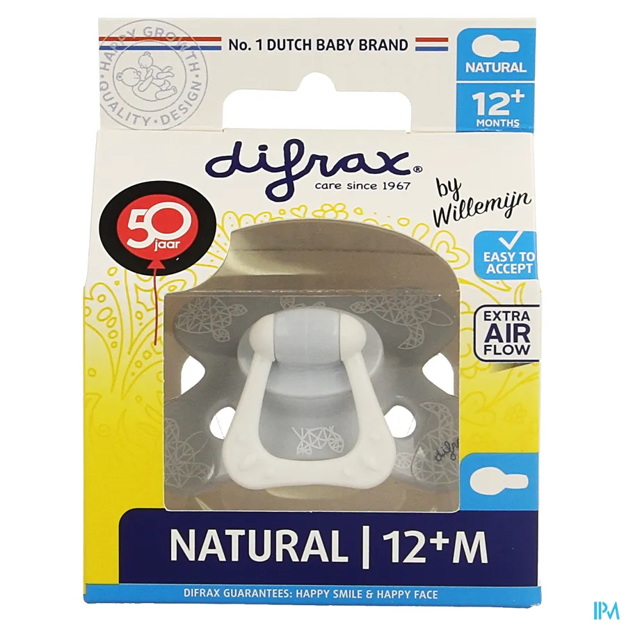 packshot van Difrax Fopspeen Natural 12m+