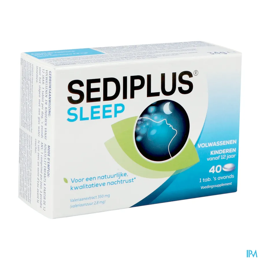 packshot van Sediplus Sleep voor een Natuurlijke Kwalitatieve Nachtrust 40 Tabletten