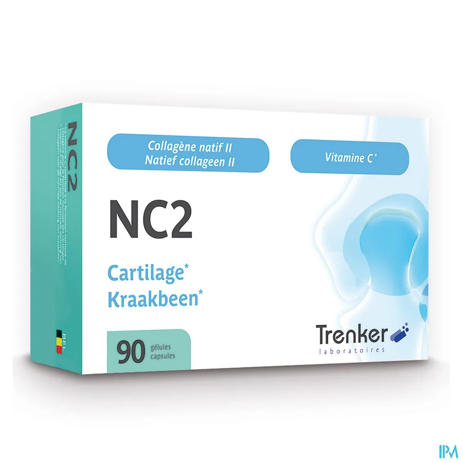 packshot van NC2 met Natief Collageen type II en Vitamine C 90 Capsules