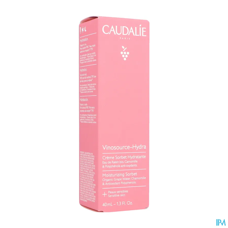 packshot van Caudalie Vinosource Hydra Sorbetcreme 40 ml
