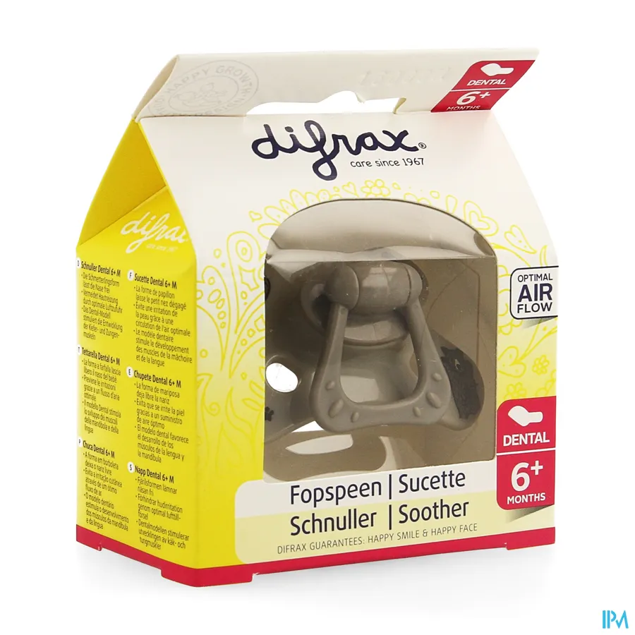 packshot van Difrax Fopspeen Sil Dental Girl +6 m