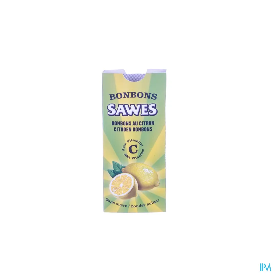 packshot van Sawes Citroen Bonbons met Vitamine C zonder Suiker 10 Stuks