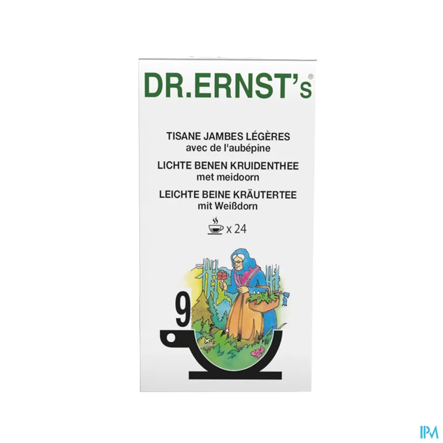 packshot van Dr Ernst Thee voor Lichte Benen n°9 met Meidoorn 24 Zakjes