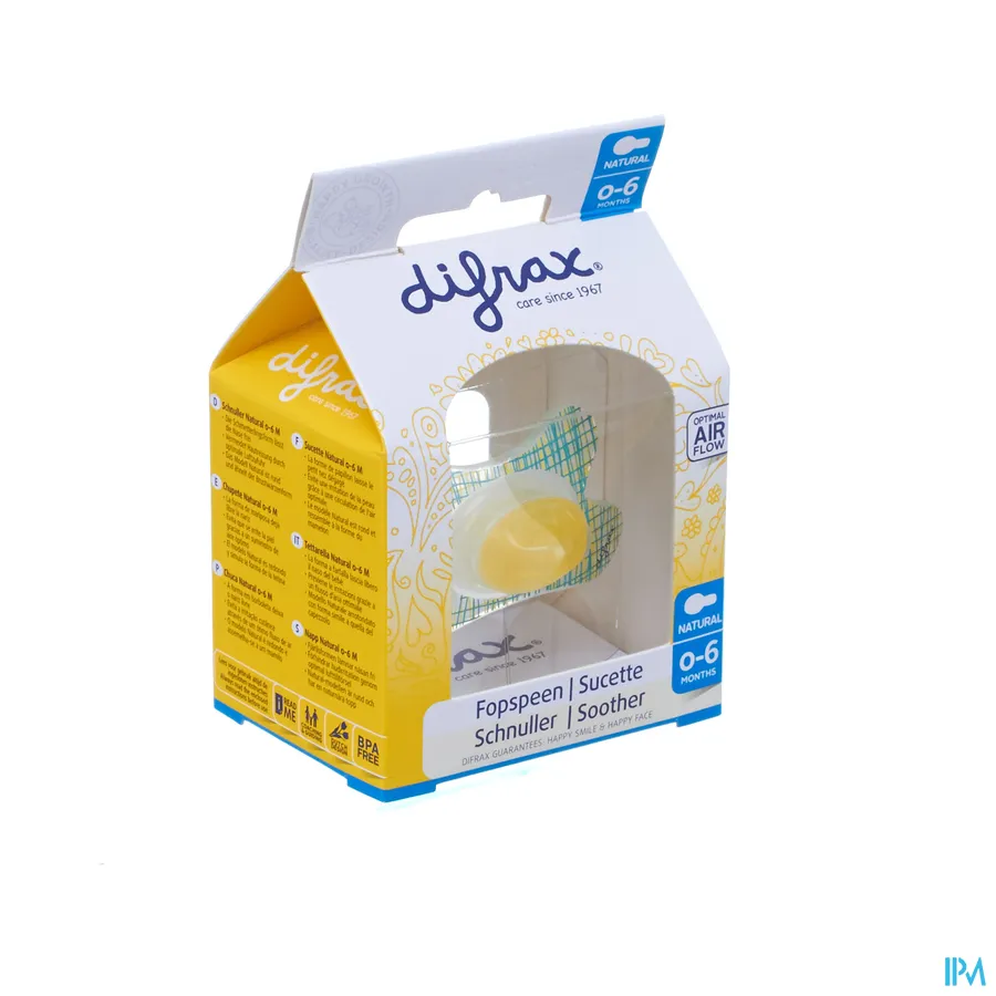packshot van Difrax Fopspeen Natural 0-6m