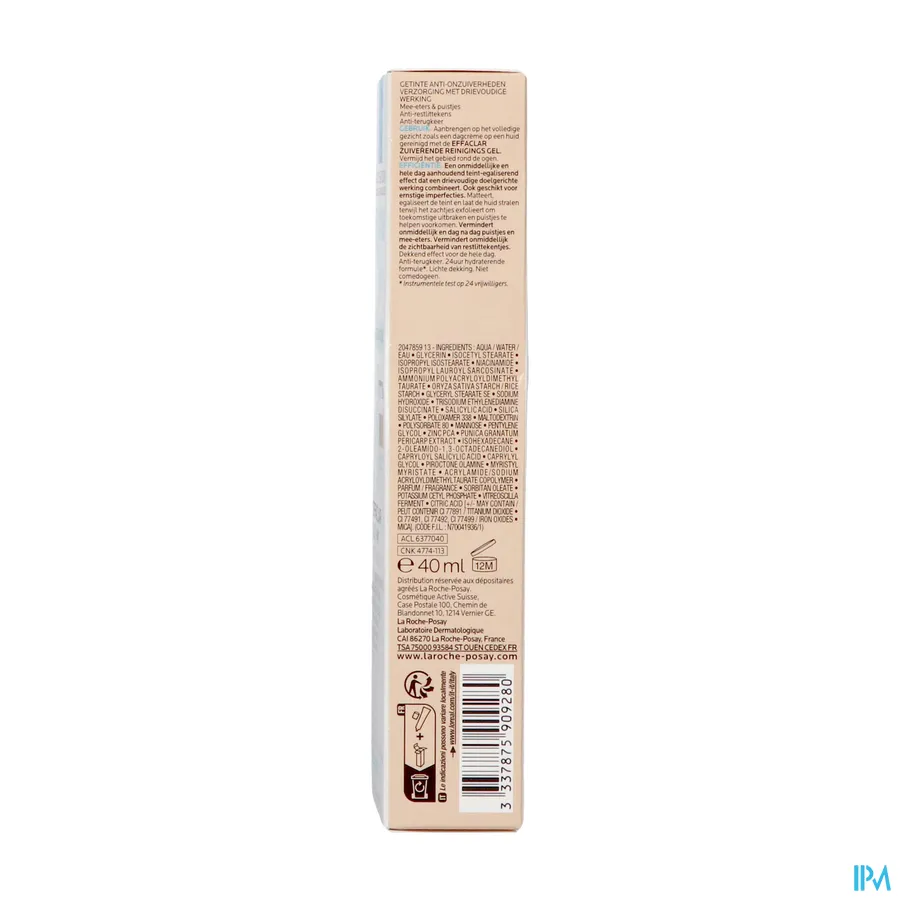 packshot van La Roche-Posay Effaclar Duo +M Unifiant 40 ml Medium Shade