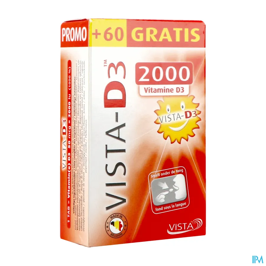 packshot van Vista D3 2000 PROMO 120 + 60 smelttabletten