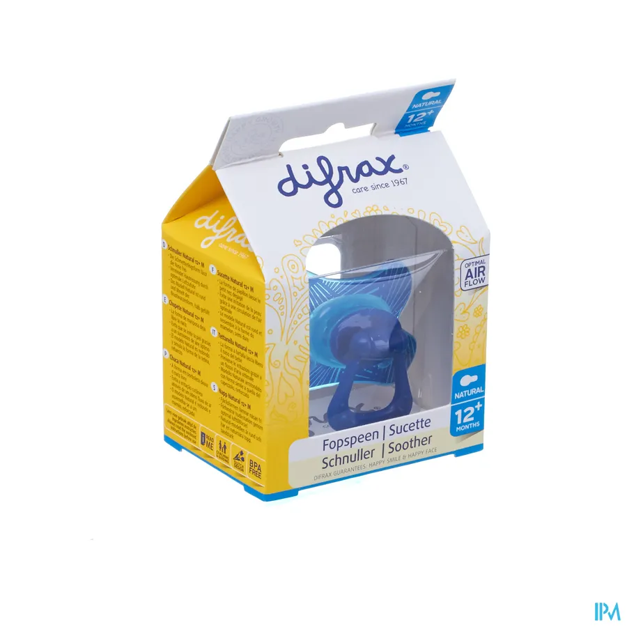 packshot van Difrax Fopspeen Natural 12m+