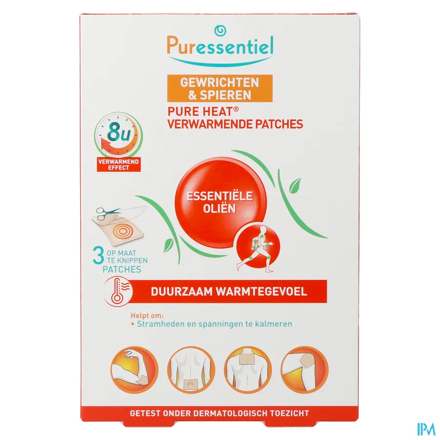 packshot van Puressentiel Verwarmende Patches met 14 Essentiële Oliën voor Gewrichten en Spieren 3 Stuks