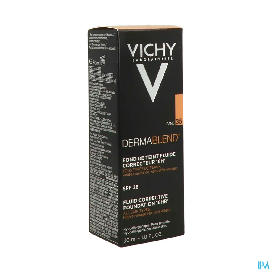 packshot van Vichy Dermablend Fond De Teint Fluide 35 Sand 30 ml