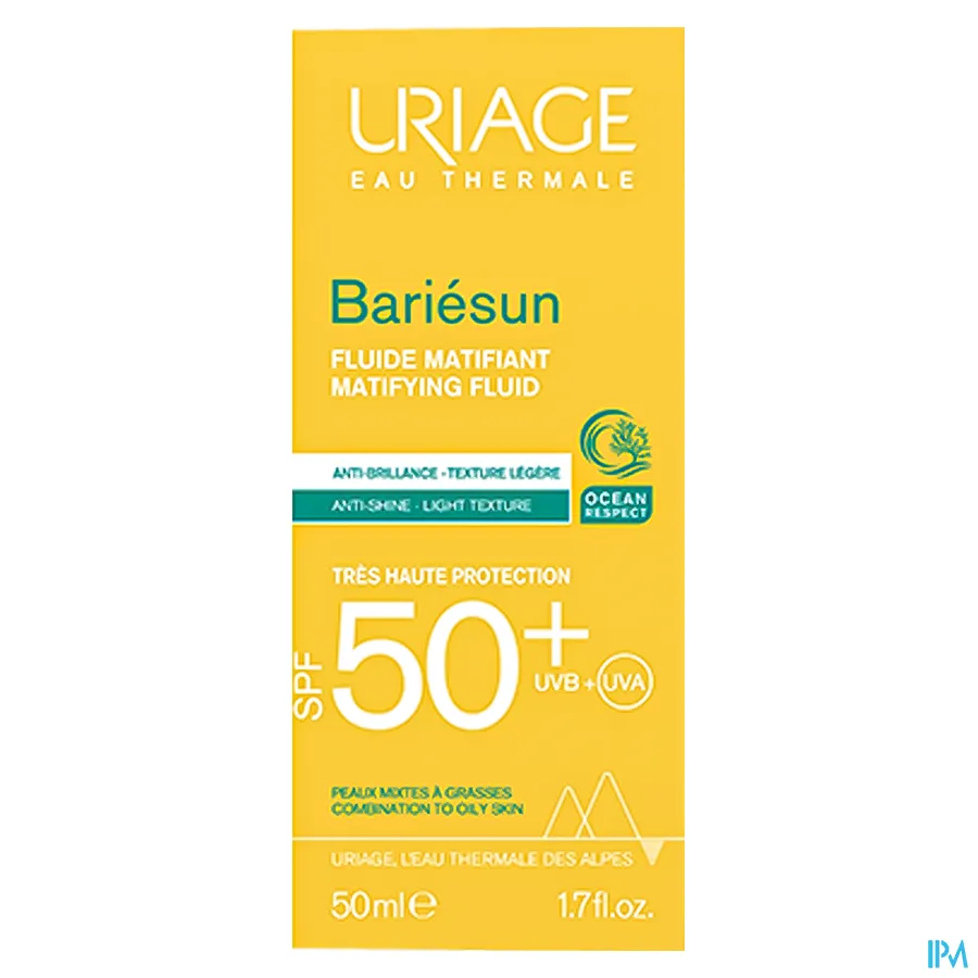 packshot van Uriage Bariésun Mat Fluide SPF50+ 50 ml