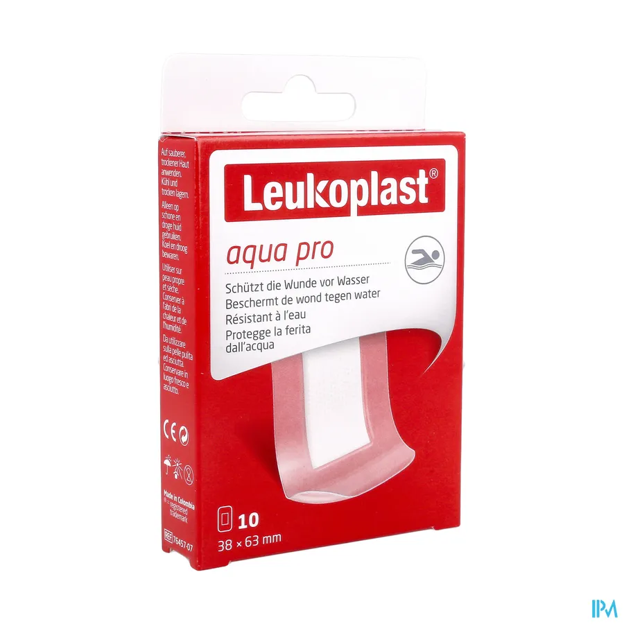 packshot van Leukoplast Aqua Pro 38 x 63 mm 10 stuks