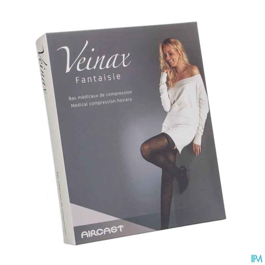 packshot van Veinax Therapeutisch Elastische Kousen 15-20 mmHg Vrouw Panty Kleine Diamant Zwart Maat 3L 1 Paar