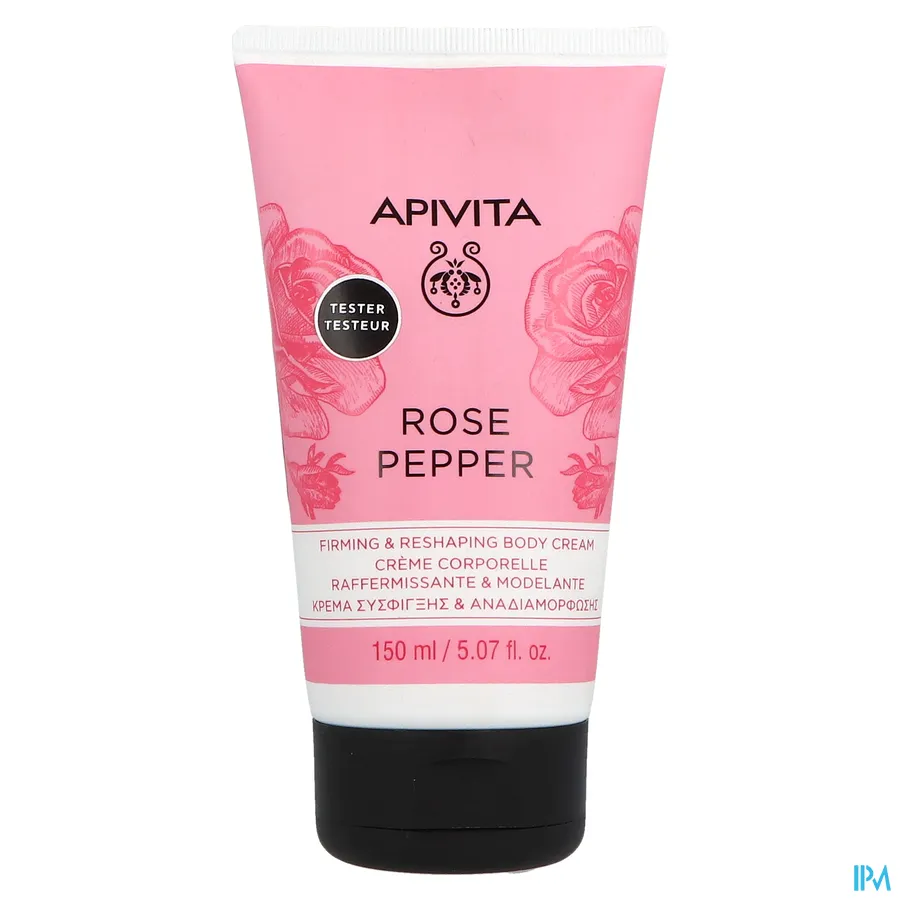 packshot van Apivita Rose Pepper Verstevigende Bodycrème Tube 150 ml