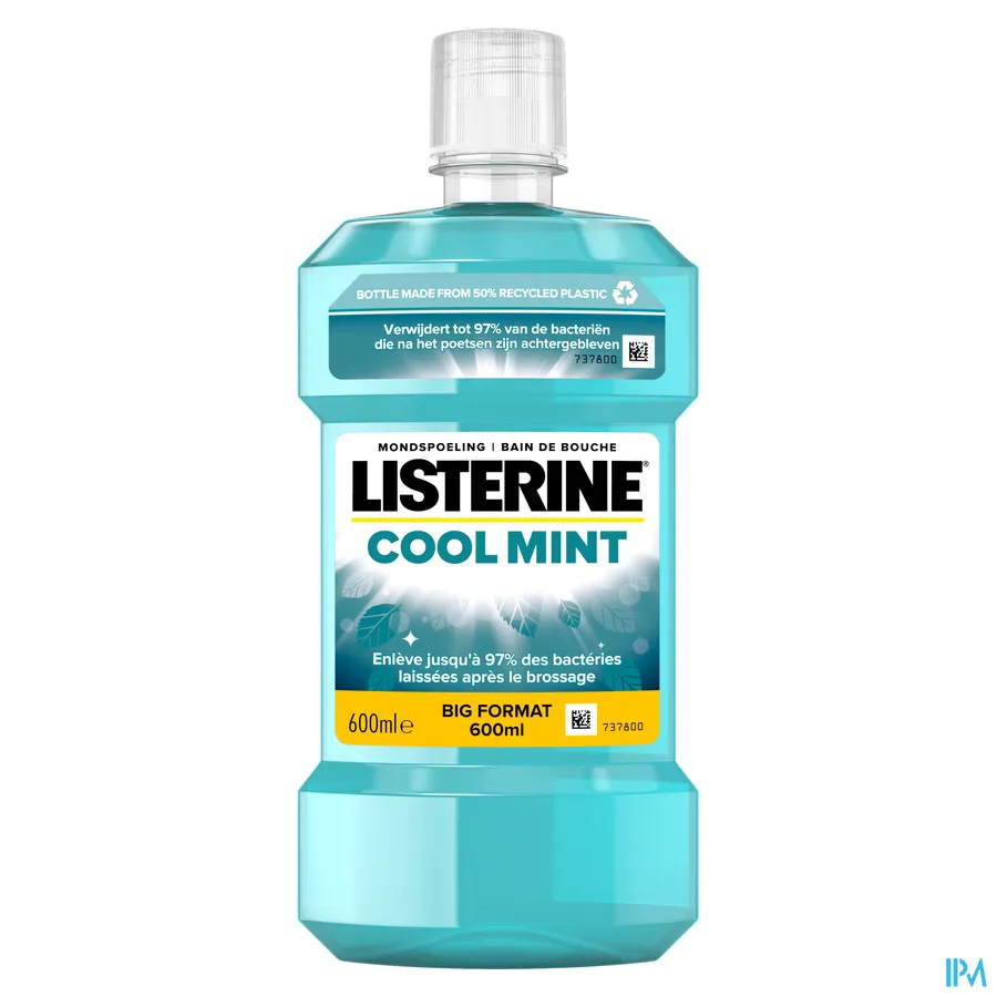 packshot van Listerine - Cool Mint - Mondspoeling 600 ml